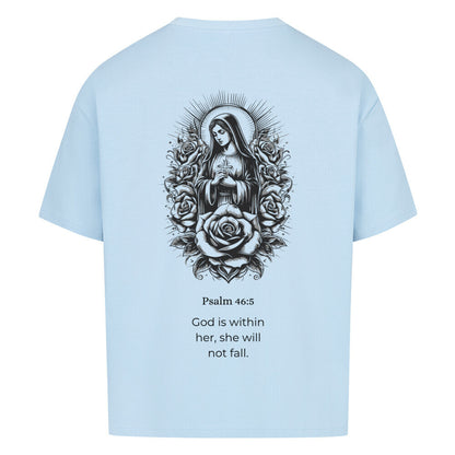 ave maria  oversized t shirt premium t shirt t shirt christliches jesus religiöses t shirt christian streetwear with Psalm 
46:5 god is within her she will not fall  bedrucktes t shirt print  natural raw  beige  nudetone with psalm if god is with me who can be against me washed black grey bybablue babyblau