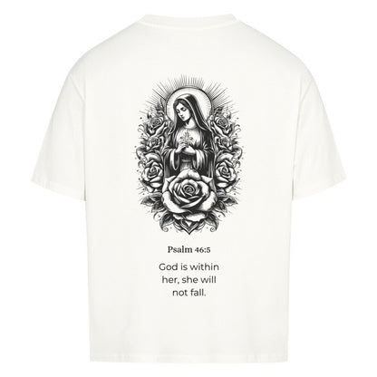 ave maria  oversized t shirt premium t shirt t shirt christliches jesus religiöses t shirt christian streetwear with Psalm 
46:5 god is within her she will not fall  bedrucktes t shirt print  natural raw  beige  nudetone with psalm if god is with me who can be against me washed black grey