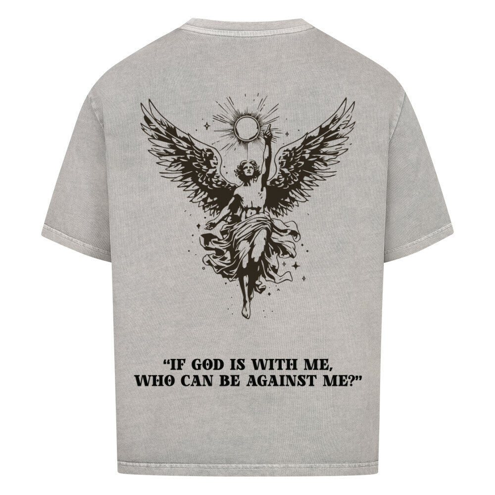 michael  oversized t shirt premium t shirt t shirt christliches jesus religiöses t shirt christian streetwear with Psalm 
 john 14:8 if god is all you have you have all you need  bedrucktes t shirt print  natural raw  beige  nudetone with psalm if god is with me who can be against me washed black grey