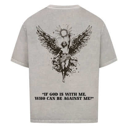 michael  oversized t shirt premium t shirt t shirt christliches jesus religiöses t shirt christian streetwear with Psalm 
 john 14:8 if god is all you have you have all you need  bedrucktes t shirt print  natural raw  beige  nudetone with psalm if god is with me who can be against me washed black grey